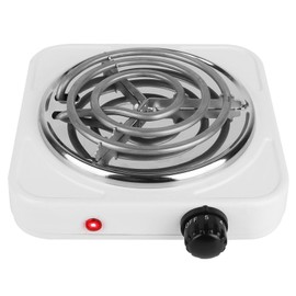 Countertop Burner, Electric Single Burner, Compact and Portable, Electric Hot Plate 5 Temperature Adjustable Power Indicator Lights, 1000 Watts, Easy to Clean (White 1)