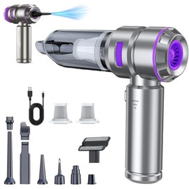 ZUSKYZU Mini Vacuum Cleaner, 4 in 1 21000PA Brushless Car Vacuum &210000RPM Air Duster 9000mAh Battery Air Blower Wireless Handheld Vacuum for Car,Office and Home