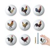 Lasyman Ceramic Animal Cabinet Knob 8Pack Rustic Farmhouse Colorful Chicken