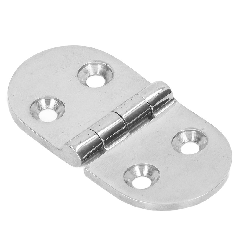 4PCS Door Hinge Silver 4 Holes 316 Stainless Steel Oval
