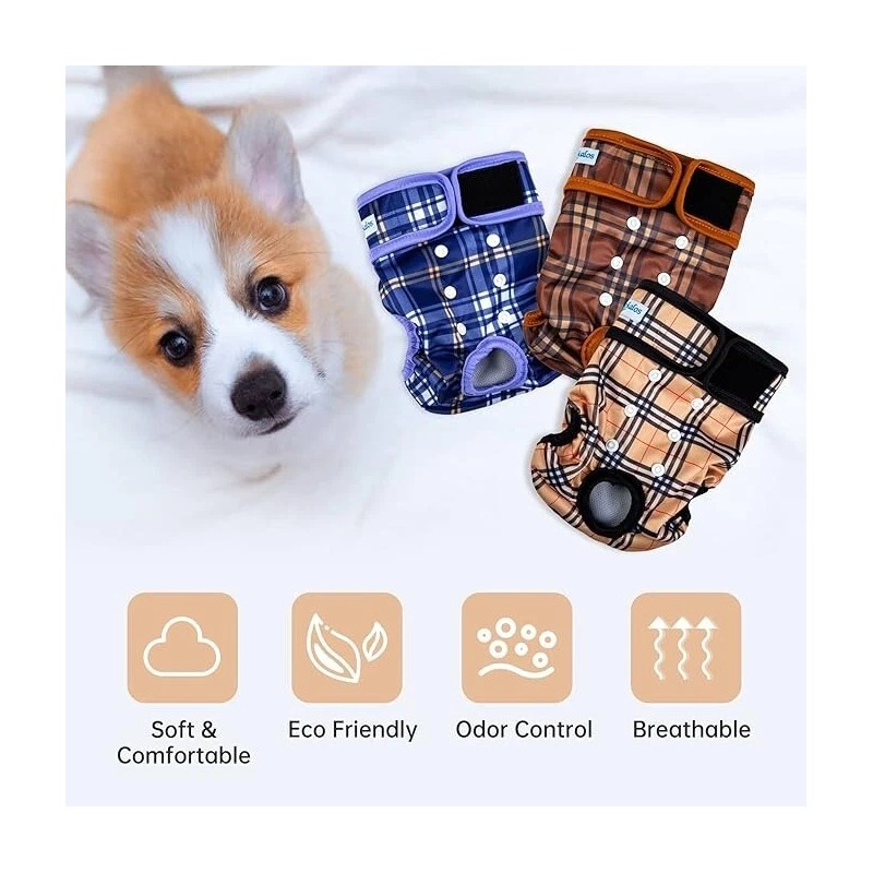 Leekalo Reusable Washable Dog Diapers Female (3 Pack) Highly Absorbent