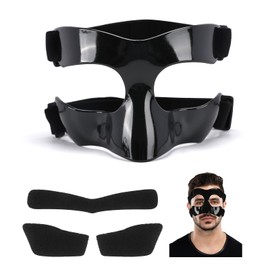 STFALI Football Nose Mask, Nose Protection, Face Protection for Broken Nose, Volleyball Nose Protection, Adjustable Face Protection with Padding, for Unisex Adults (Black-2)