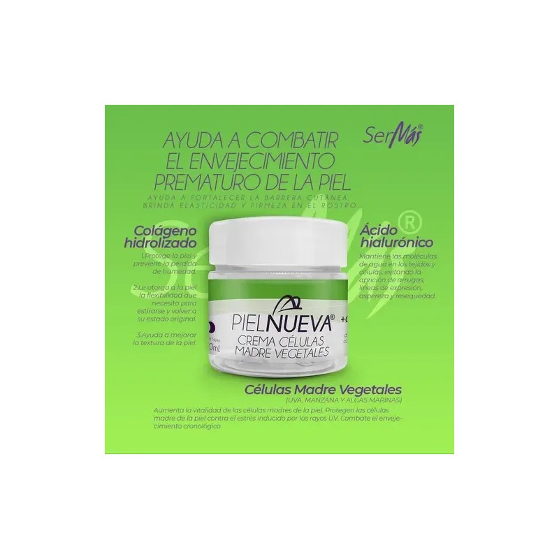 Crema Facial Piel Células Madre Vegetales Aclarante e Hidratante 50