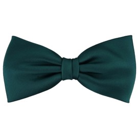 TigerTie Pre-tied Satin Bow Tie - Plain Colour + Gift Box, Green, petrol, dark turquoise