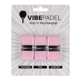 VIBEPADEL - Grip 'n' Rip Padel Overgrip - Non Slip Tacky Feel Overgrip for Padel Racket, Pickleball, Squash, Badminton - 3 Pack - Multiple Colours (Pink Pack) - Ideal Padel Racket Accessory & Gift