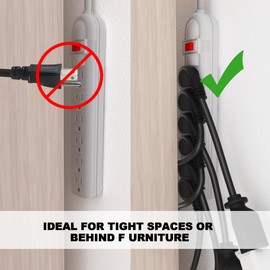 POWGRN 3 Pack 3 Foot Flat Plug Extension Cord Black, 14/3 Gauge Indoor Short Extension Cable, 15A 1875W 125V 14AWG, 3 Prong Low Profile Power Cord, ETL Listed
