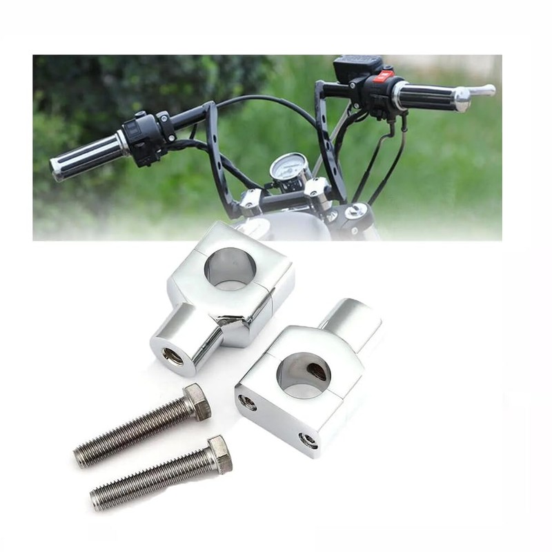 1"(25mm) Motorcycles Handlebar Risers Aluminum Chrome Universal Motorcycles Risers for