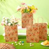 TaoBary 24 Pieces Spring Gift Bags Bulk Kraft Paper Floral