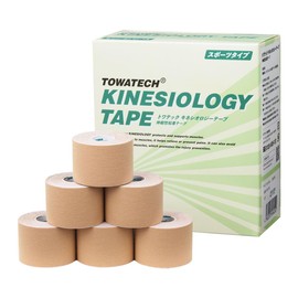 Toatec Kinesiology Tape, 2.0 in x 16.4 ft (50 mm x 5 m), 6 Rolls, Sports Type, Stretchable, Knees, Shoulders, Fingers, Ankles, Wrists, Calves, Soles
