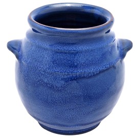 Cleminson Hand-Dipped Ceramic Utensil Jar | Artisan Kitchen Utensil Holder | Made in Spain | Stylish Cutlery Pot Organiser | Rustic Farmhouse Crock for Spoons, Spatulas, Whisks (Blue Pastel)