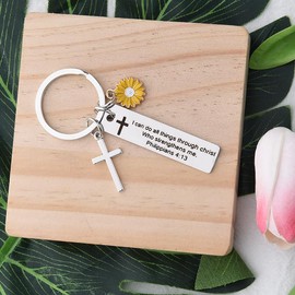 yaozeio Christian Keychain Gifts for Best Friend Christian Gifts for Son Daughter Birthday Christmas Gifts for Grandson Granddaughter Inspirational Gifts for Wife Husband Bible Verse key Chain Gift