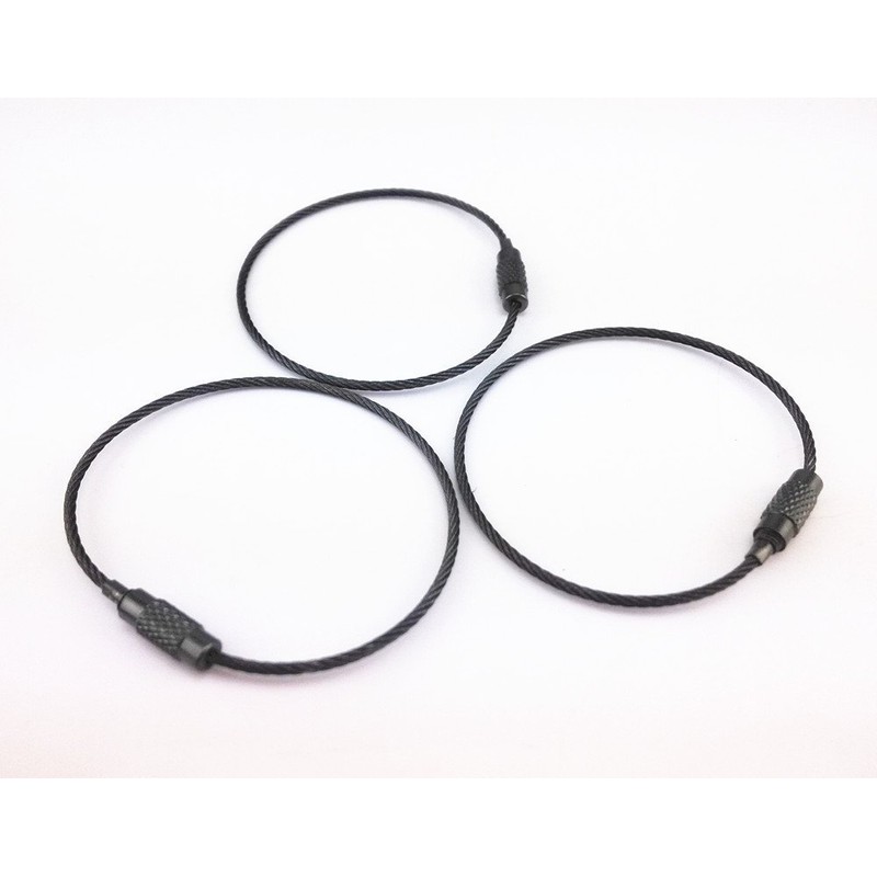 yueton 20pcs Stainless Steel Wire Keychain Cable Key Ring (Gun