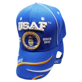 U.S. Air Force USAF Emblem Defending Freedom Royal Blue Embroidered Cap Hat