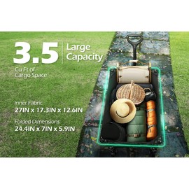 Foldable Wagon Cart, Leonyo 220lbs Collapsible Wagon Cart with Heavy Duty Wheels for Groceries, Beach, Camping, Garden, Outdoor Activities, Black