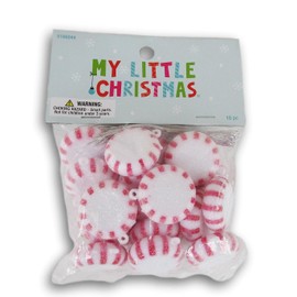 Peppermint Candy Ornaments - True to Size - Little Christmas Tree Ornaments - 1 Inch Diameter - 18 Piece