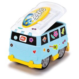 Dickie Toys 204114001 ABC Sunny Surfer Van Toy Car, Ideal for The Sandpit and Beach, with Sticker Sheet, Opening Roof, from 12 Months, Multicoloured