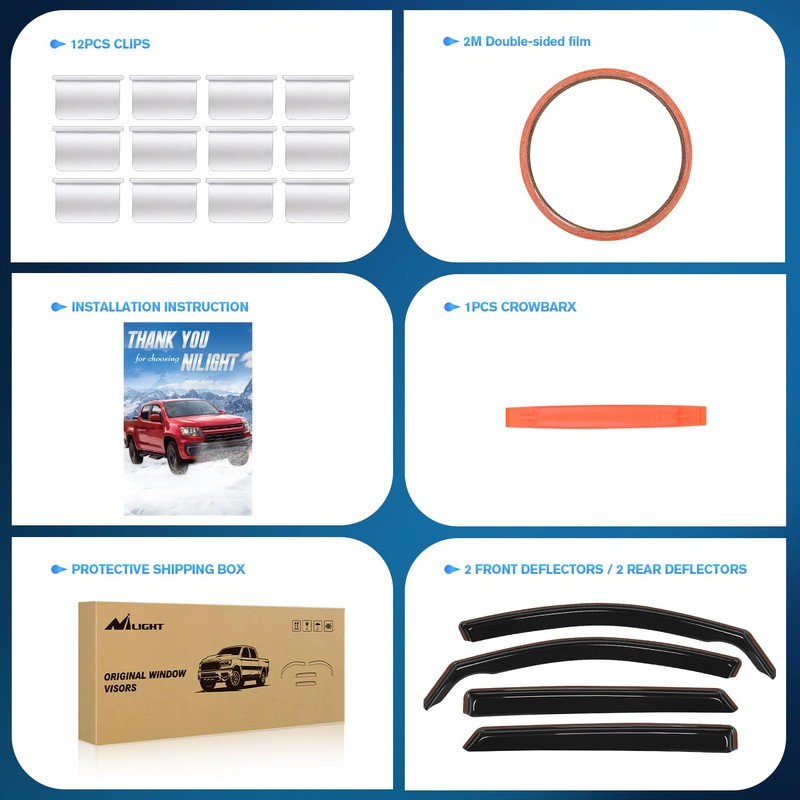 Nilight Window Rain Guards for Hyundai Tucson 2016 2017 2018