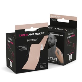 Kintex 4 Rolls of Kinesiology Tape Classic, 5 cm x 5 m, Skin-Friendly & Waterproof Kinesiology Tape, Physio Tape, for Sports & Physiotherapy