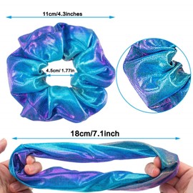24 Pieces Shiny Metallic Scrunchies Hair Scrunchies Elastic Hair Bands Scrunchy Hair Ties Ropes for Women or Girls Hair Accessories, Large