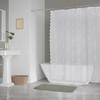 DII Translucent Lace Shower Curtain, 72x72, Flower Blossom White