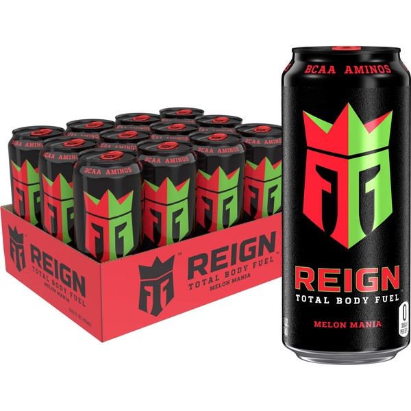 Reign Total Body Fuel, Melon Mania, Fitness & Performance Drink, 16 Oz (Pack of 12)