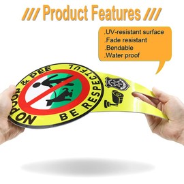 2 Pieces 13.8 x 7.8 Inches No Pooping Dog Signs with Stake, Reflective Design Be Respectful Sign No Poop and Pee Sign for Yard Garden