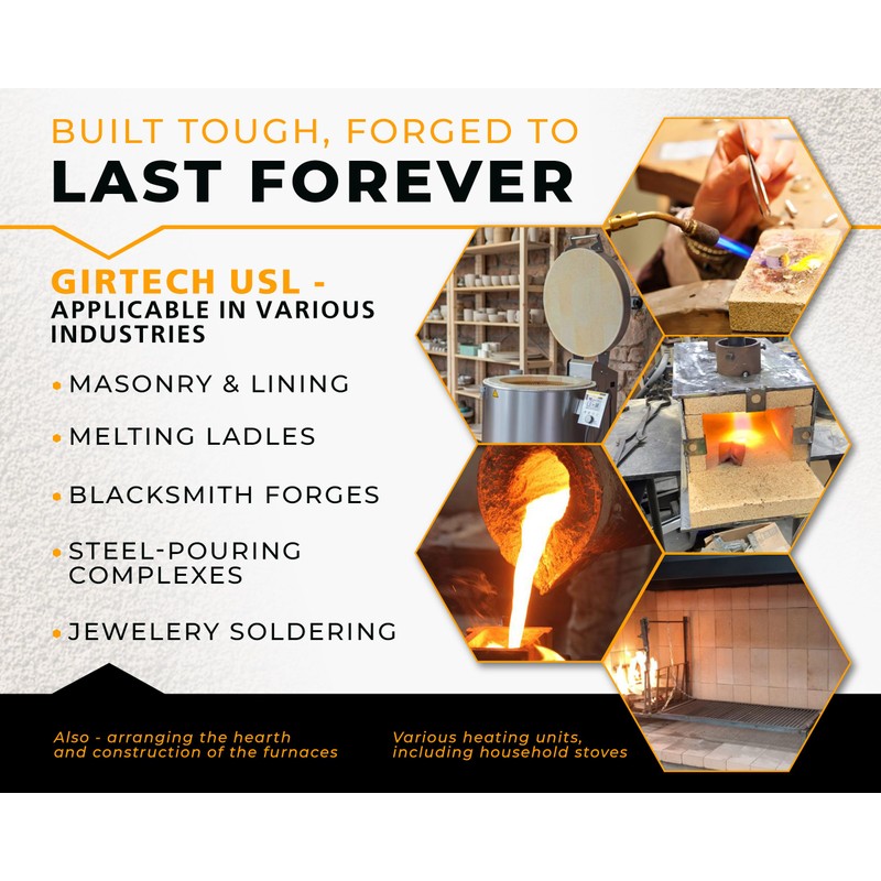 GIRtech USL Insulating Fire Bricks 2500F Pack of 6 Firebricks