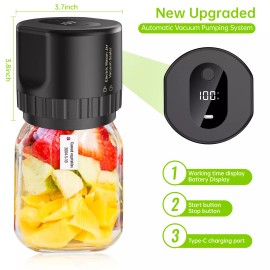 Unbranded Electric Mason Jar Vacuum Ever Sealer Kit for Wide/ Regular Mouth Jars &10 Lids