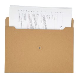 Funny live 10 Pcs A4 Kraft String Envelope File Folders Organizer for Projects | Contracts | Bills | Meeting Documents Pockets Office Supplies (Horizontal Version A4)