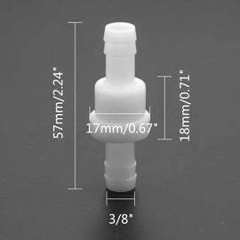 Kyuionty 2Pcs Check Valve 3/8" Plastic Barb Hose One Way Inline Check Valve for Fuel Gas Liquid Air