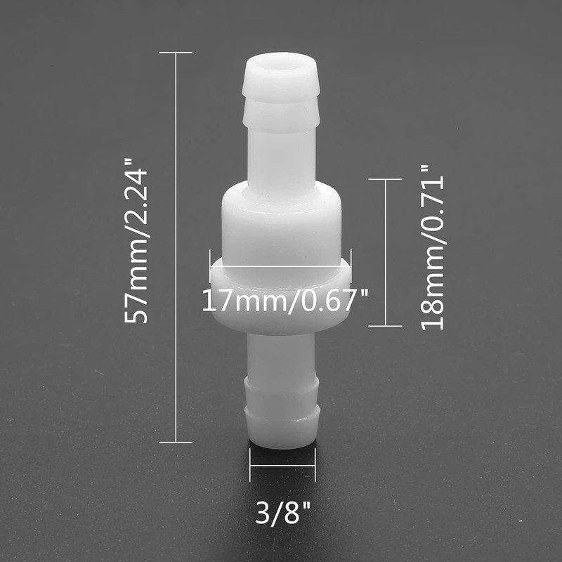 Kyuionty 2Pcs Check Valve 3/8" Plastic Barb Hose One Way