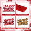 Valentines Day Table Decorations for Home Wood Decor 11.8x6.5inch Red