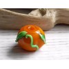2 - 13x10mm LAMPWORK PUMPKIN LEAF & CURLED VINE BEADS