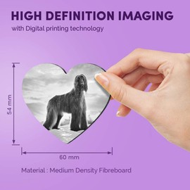 1 x Heart MDF Magnets - Afghan Hound Dog Puppy 37179