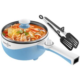 Audecook Audecook Hot Pot Electric, 1.7L Mini Electric Skillet Portable Nonstick Saut Pan with Power Adjustment, Rapid Noodles Cooker Travel Multicooker for Steak/Soup/Egg/Oatmeal/Noodles