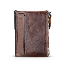 FANDARE Wallet with RFID Protection Men's Wallet Women's Money Clip Credit Card Holder Wallet Leather Wallet, brown, Vintage