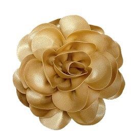 IMINI 120mm Large Satin Rose Brooch Large Classic Camellia Fabric Brooch for Wedding Party Dance Banquet for Women Costume Accessories Jewelry Gifts, Copper