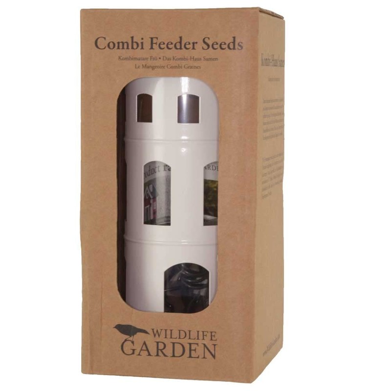 Wildlife Garden WG340 Combi House Seeds White Metal Bird Feeder