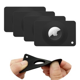 Ultra AirTag Holder Wallet Case, 4 Pack Slim Card Case for Purse, Backpack, Pocket (Black*4, AirTag Not Included)