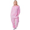Soft & Warm Women's Fluffy Teddy Fleece Onesie (Pink, AS8)