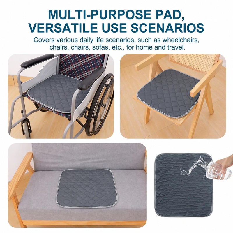FTISSLY 2 PCS Absorbent Incontinence Chair Pads Seat Protector Pads