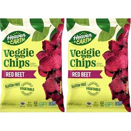 Heaven & Earth Beet Chips, 5oz (2 Pack) Gluten Free | Non GMO | Thin & Crisp | Kosher