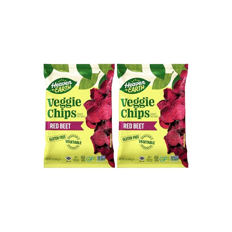 Heaven & Earth Beet Chips, 5oz (2 Pack) Gluten Free