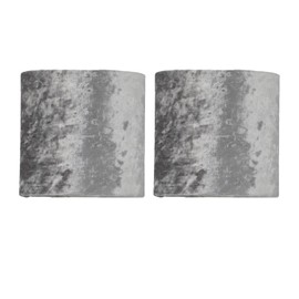 firstchoicelighting Set of 2 Grey Crushed Velvet Table Lamp Shades, Lampshades for Table Lamp or Bedside Light, Diameter 15cm