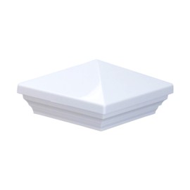 Myard PNP 115445W Screw-Free Universal Fence Pyramid Top Cap fits Post 4 x 4 Inches (Actual Post Size 3.5 x 3.5) (Qty 5, White)