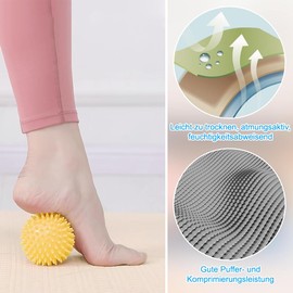Massagebälle Faszienball 3er Set, Lgelball Fußmassage Roller, Erdnuss Massageball, Spiked Massage Ball Hart, Noppenball, Stress Reflexologie für Rücken Beine Füße Hände