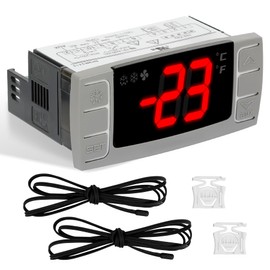 Replacement for Dixell XR03CX-4N0F1 Temperature Controllers, Ideal for 120V 50-60hz Commercial Refrigerators/Freezer,Programmable Digital Thermostat with Sensor Probe & Mounting Hardware