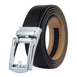 Tonywell Mens Leather Ratchet Belts with Click Buckle Perfect Fit Dress Belt 30mm Wide