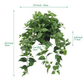 365 Blooming Decor Realistic Artificial Potted Pothos Ivy Plant(Devil's Ivy), Scindapsus Aureus, Premium Fake Plant for Home, Office Decor, 30" H x 22.8" W, //Weather-Resistant//Indoor&Outdoor