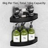 Wisfame Black Corner Shower Caddy - Rustproof Aluminium Triangle Shower